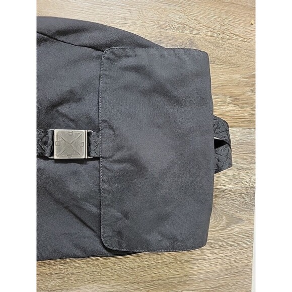 Bottega Veneta Unisex Adult Canvas Fold Top Flap Backpack Black Snap Close Strap main image 6